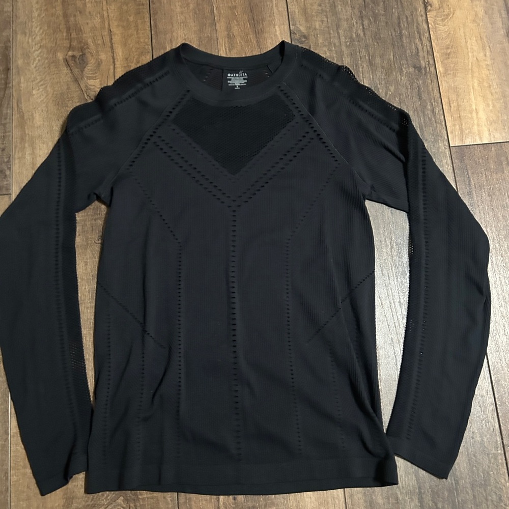 Athleta Trophy Seamless Mesh Athleisure Activewear Perforated Yoga Running - Picture 1 of 3